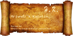 Hrivnák Katalin névjegykártya
